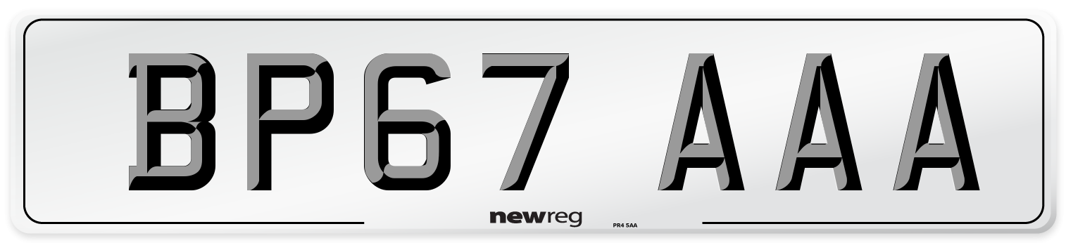 BP67 AAA Number Plate from New Reg